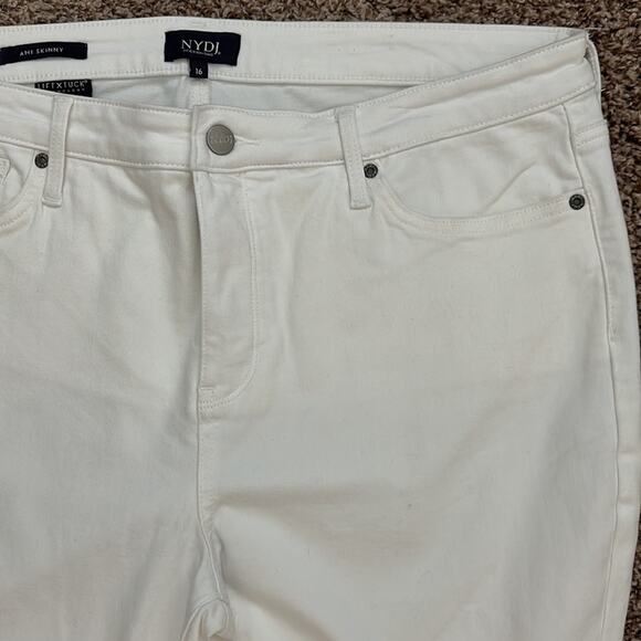 NYDJ Ami Skinny Pants Lift Tuck Technology Optic White Size 16 Summer Shaping - Picture 5 of 11